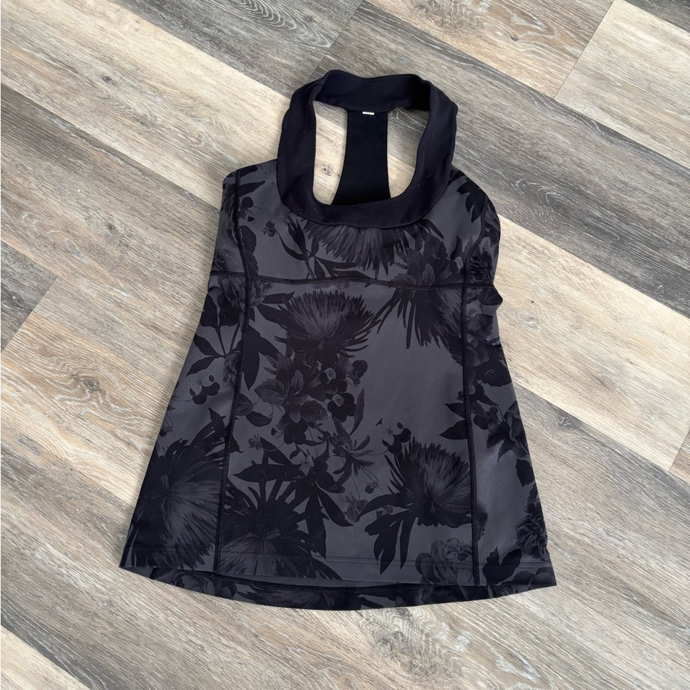 Floral Black Halter Top